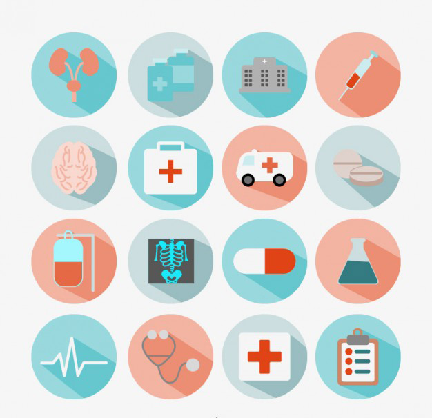 Flat Medical Icons Vector Free