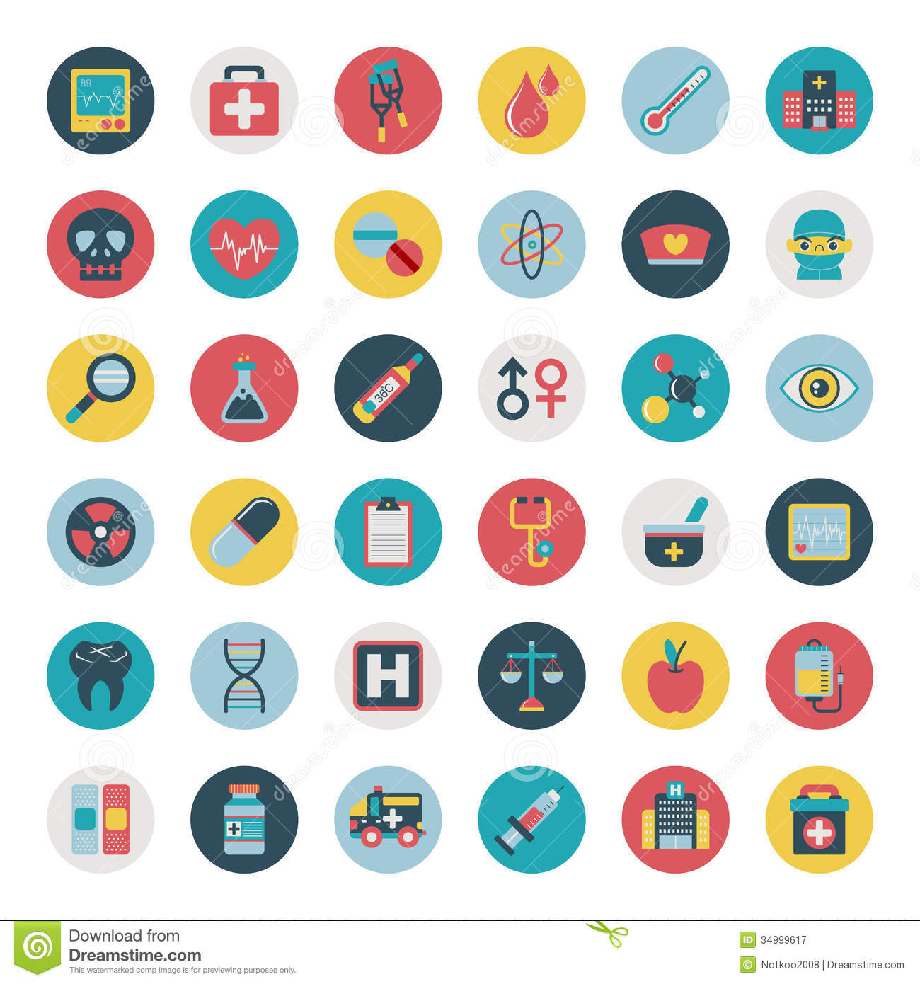 Flat Medical Icons Vector Free