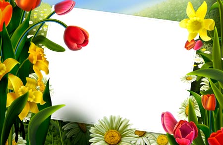 14 Photos of Photoshop Frame PSD Flowers