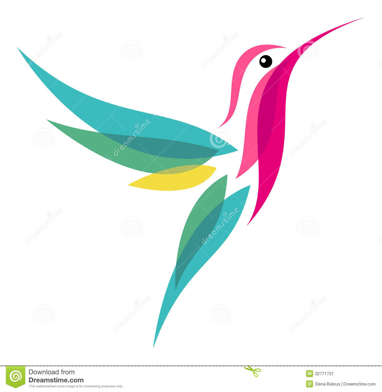 Flying Hummingbird Illustration