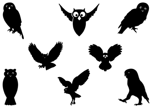 Flying Owl Silhouette Clip Art