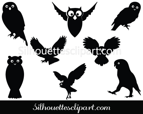 Flying Owl Silhouette Clip Art