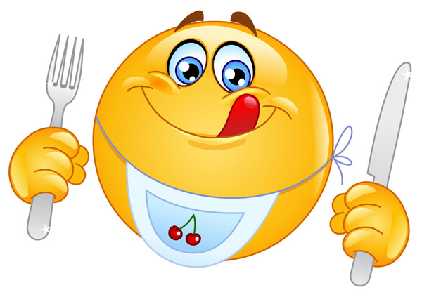 7 Smiley-Face Eating Pie Emoticon Images