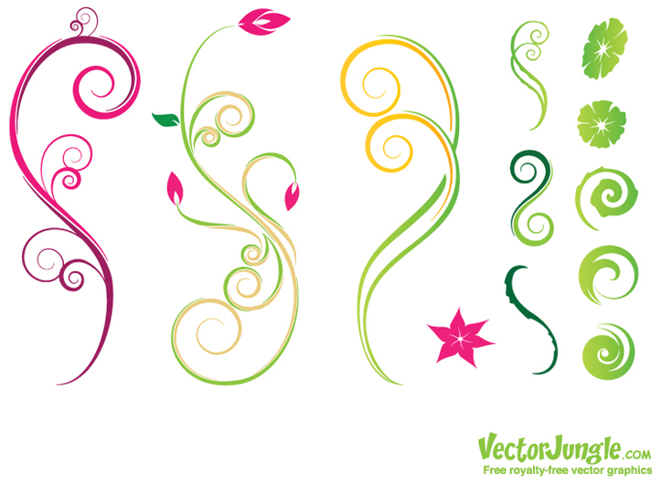 20 Flower Vine Clip Art Vector Images