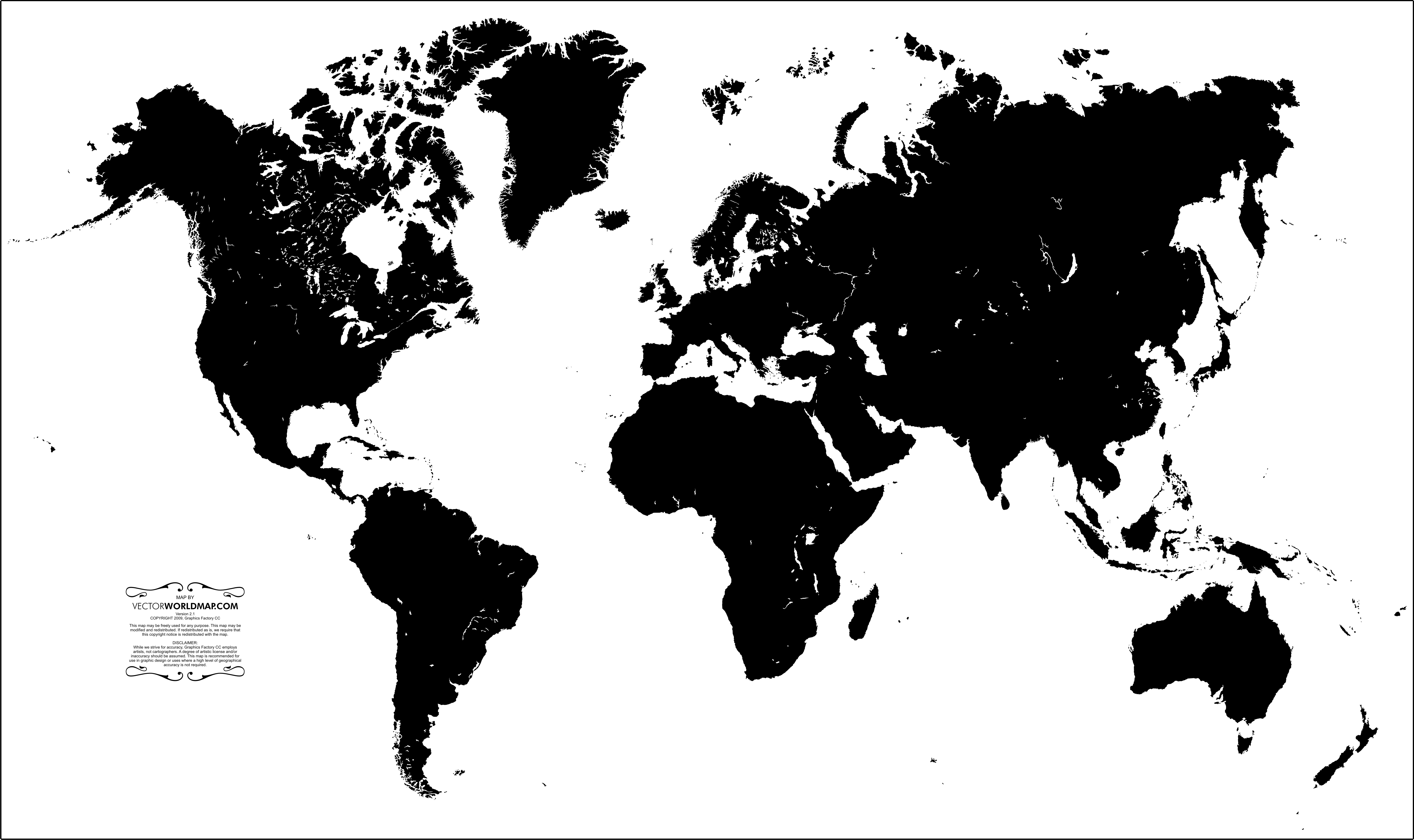 10 Black White World Map Vector Images