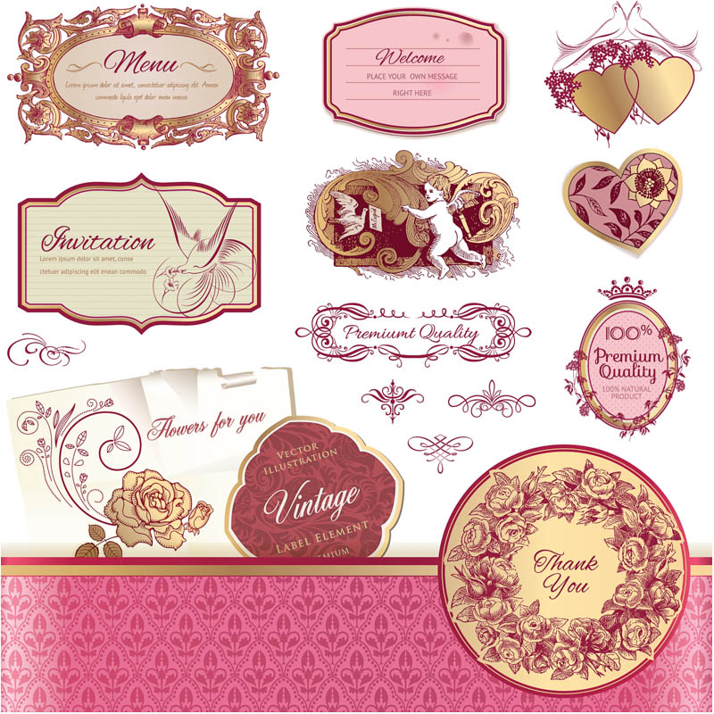 Free Wedding Labels Vector