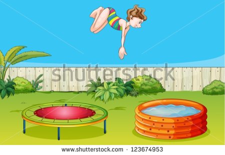 Girl Trampoline Clip Art