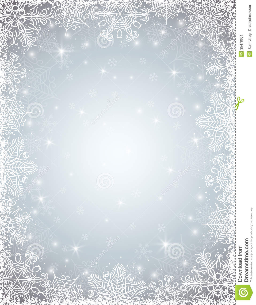 Gray Snowflake Frame Vector