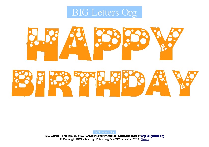 Happy Birthday Banner Letters