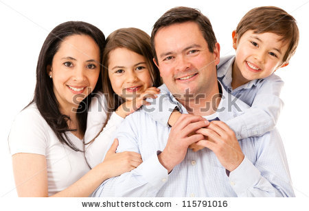 Happy Family Stock Photo White