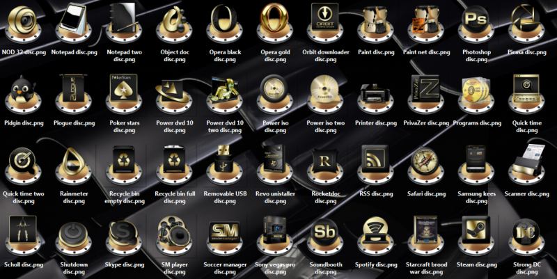 Internet Explorer Icons Black and Gold