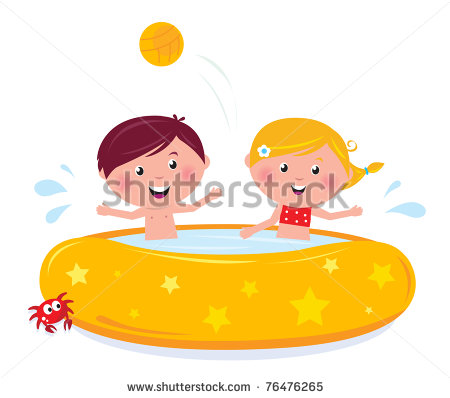 Kids in Swimming Pool Clip Art