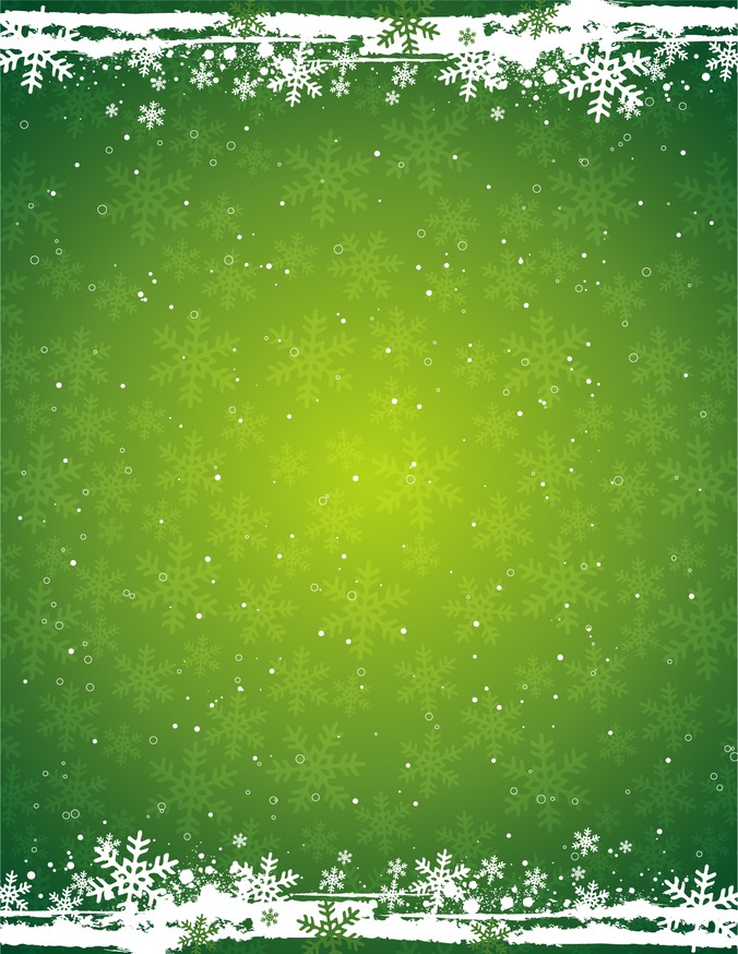 Light Green Christmas Snowflake Backgrounds