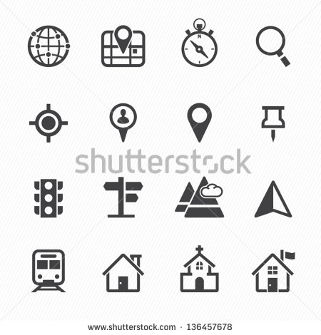 Location Icon Black and White