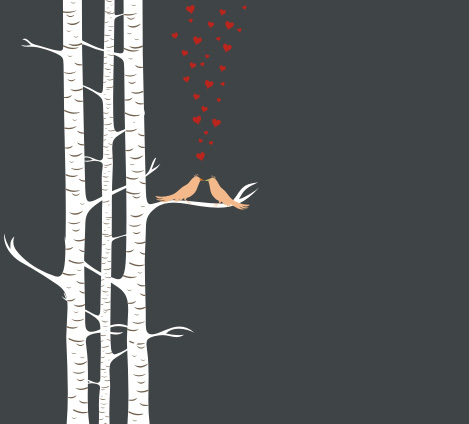 Love Birds Tree Graphic