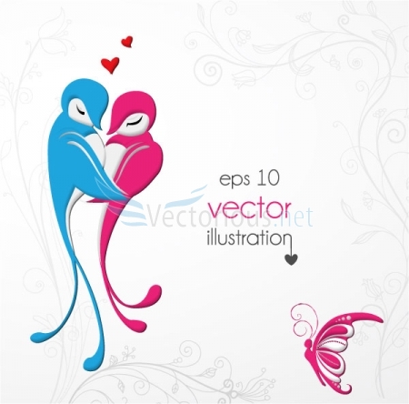 Love Birds Vector Art