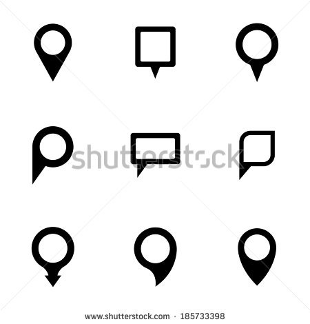 Map Location Icon Black White