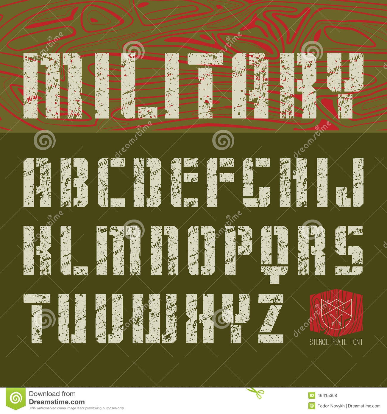 Military Style Stencil Font