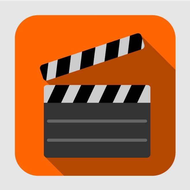 Movie Clapper Icon Flat