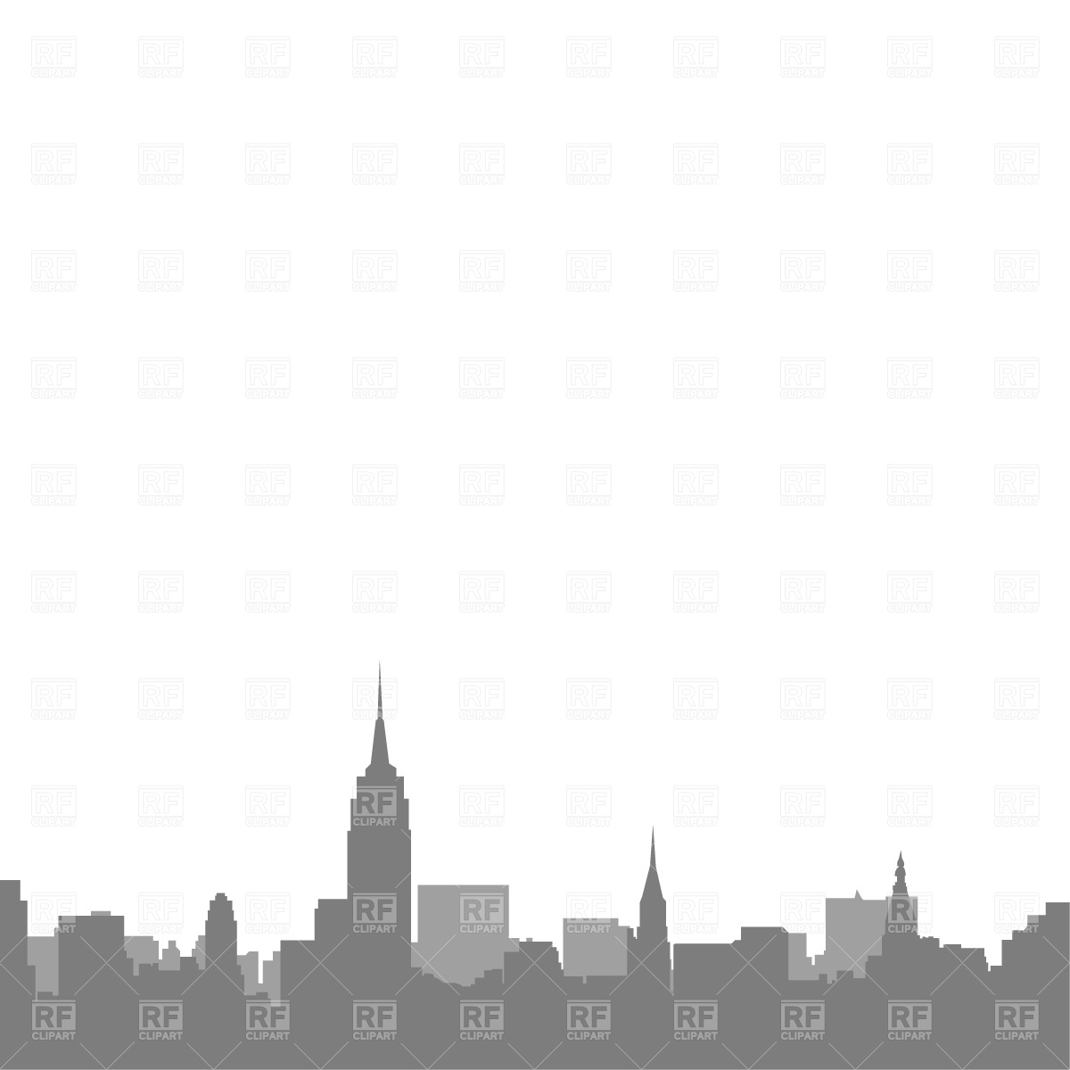 New York City Skyline Silhouette Clip Art