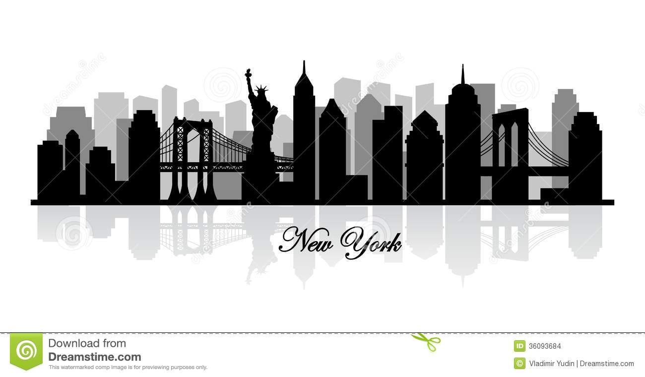 New York City Skyline Silhouette Vector