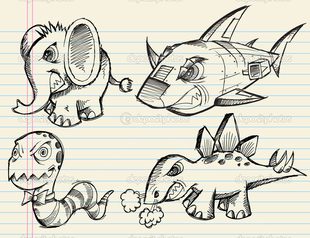 Notebook Doodles Sketch Animals