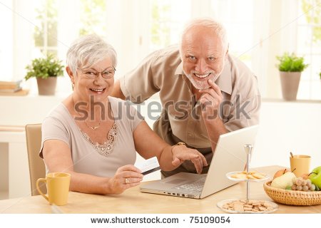 Old Couple at a Computer