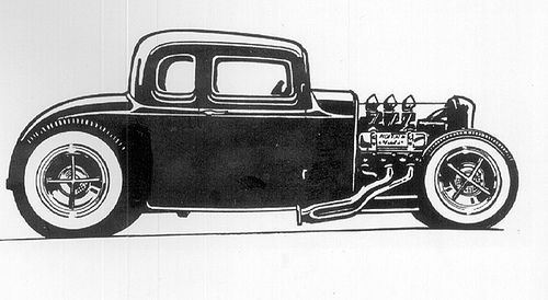 Old School Hot Rod Drawings