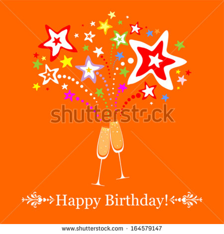 Orange Happy Birthday Card