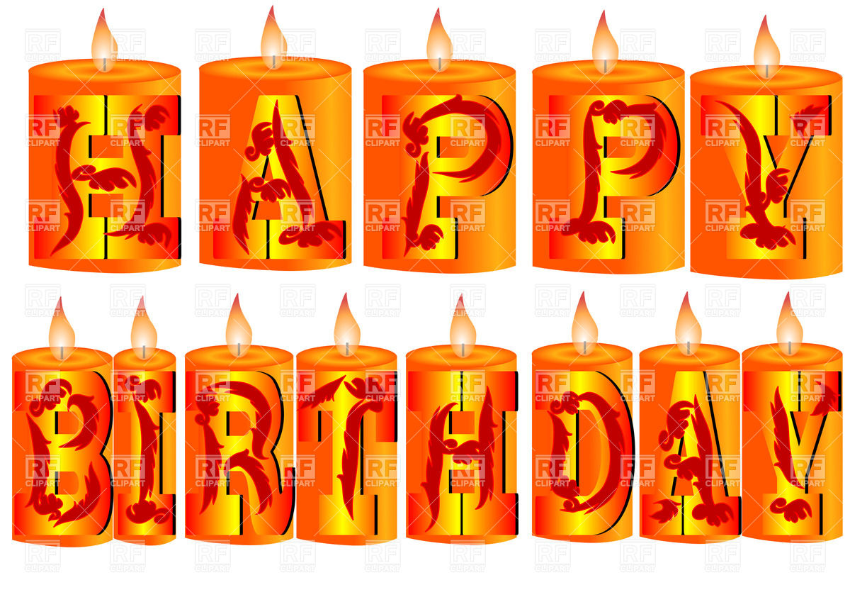 Orange Happy Birthday Clip Art