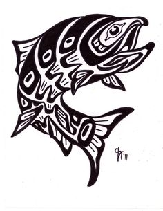 Pacific Northwest Tribal Salmon Tattoo