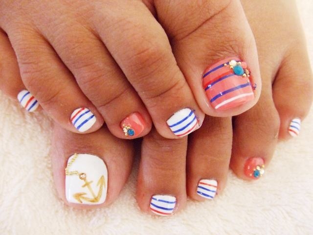 Pedicure Nail Art with Anchor