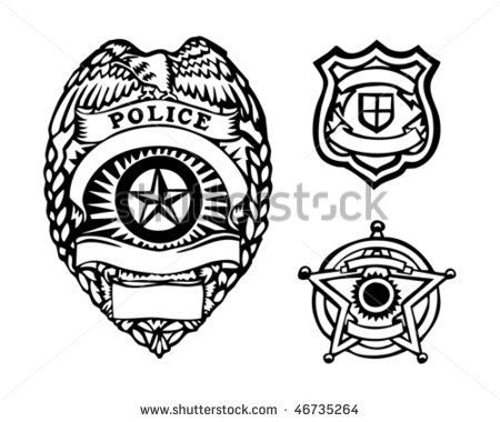 12 Generic Police Badge Vector Images