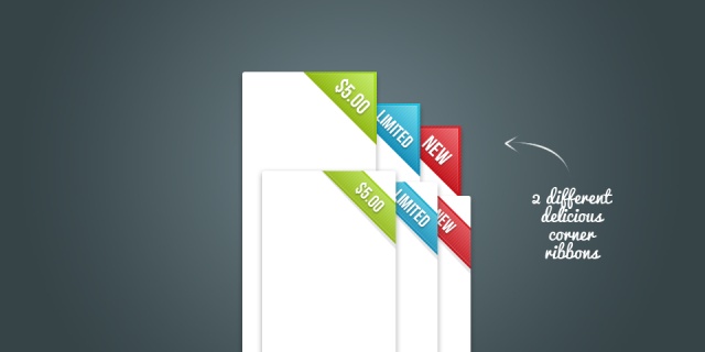 PSD Corner Ribbon Bow PSD Corner Ribbon Bow