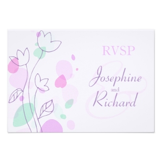 Purple Flower Wedding Invitation Graphics