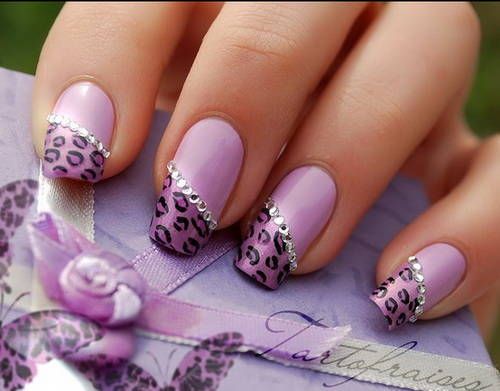 Purple Leopard Nail Design Purple Leopard Nail Design