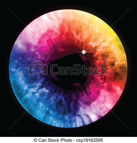 Rainbow Eye Drawing with Color