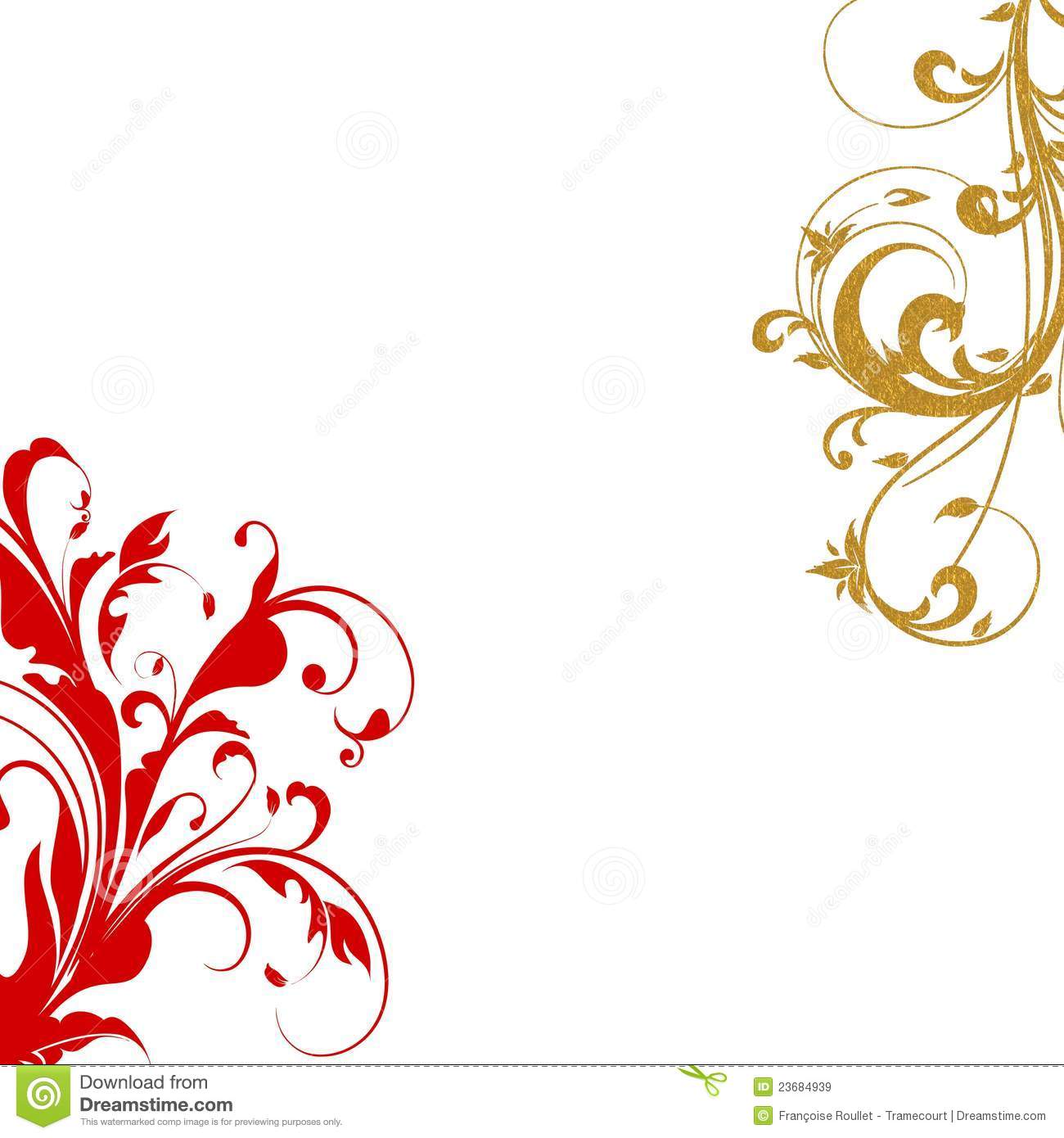 Red and Gold Swirl Border