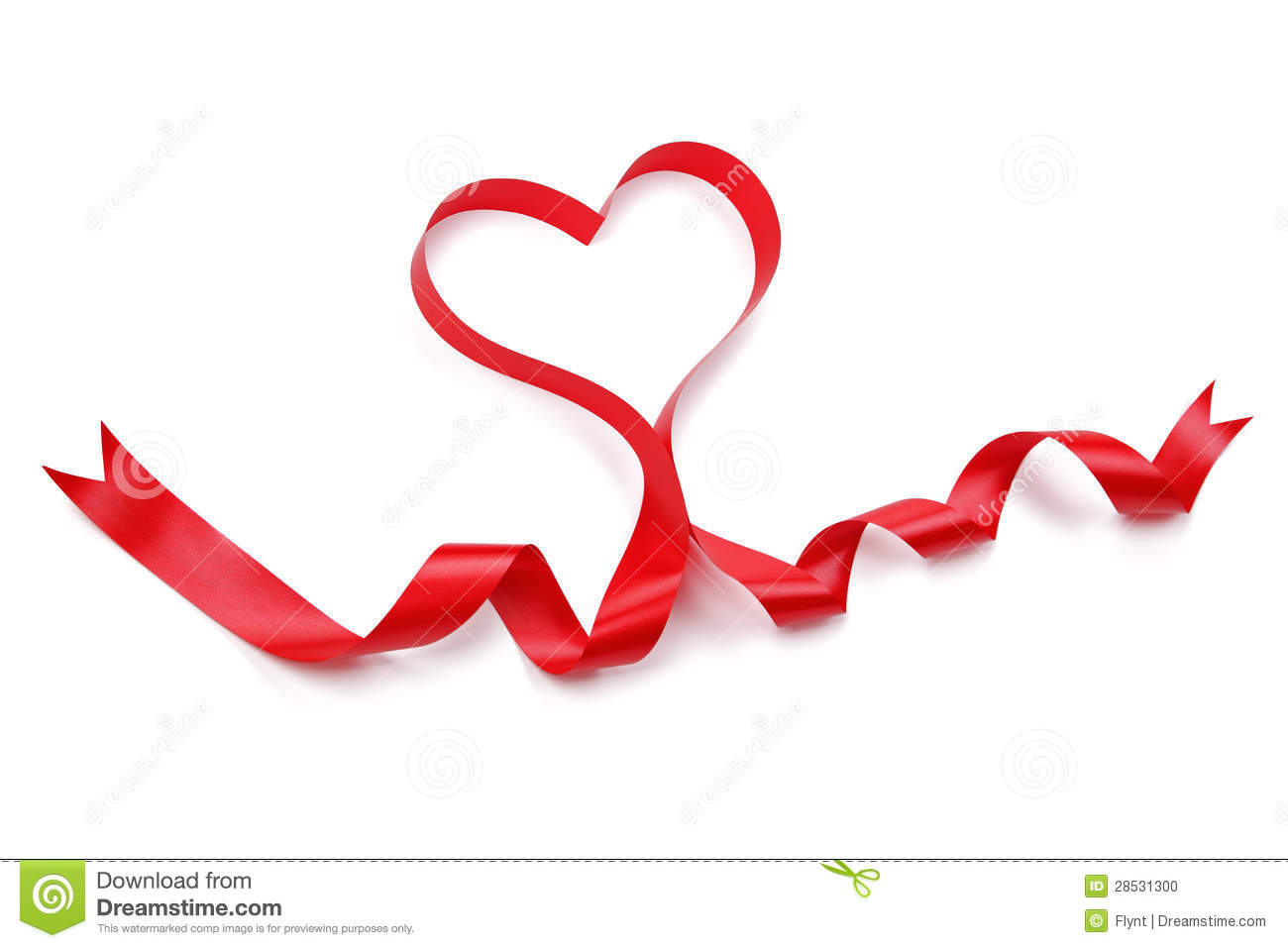 Red Heart Shaped Ribbon