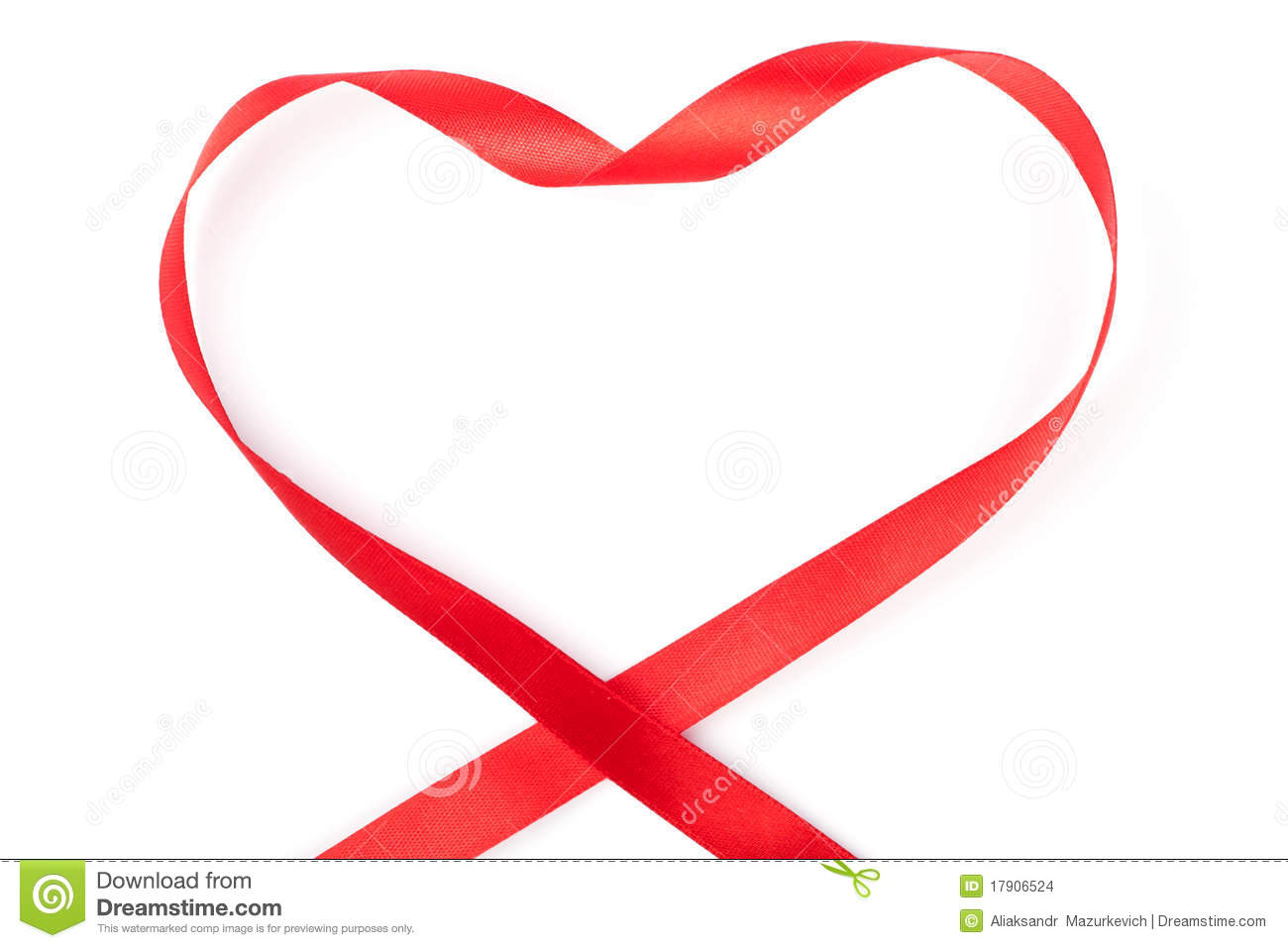 Red Ribbon in Heart Shape