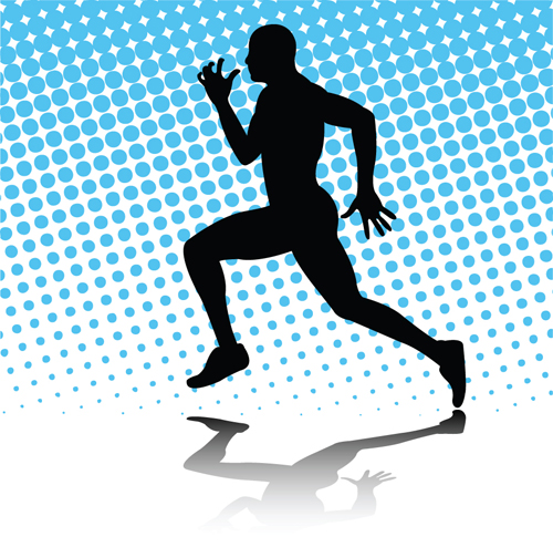 Running People Silhouette Vector