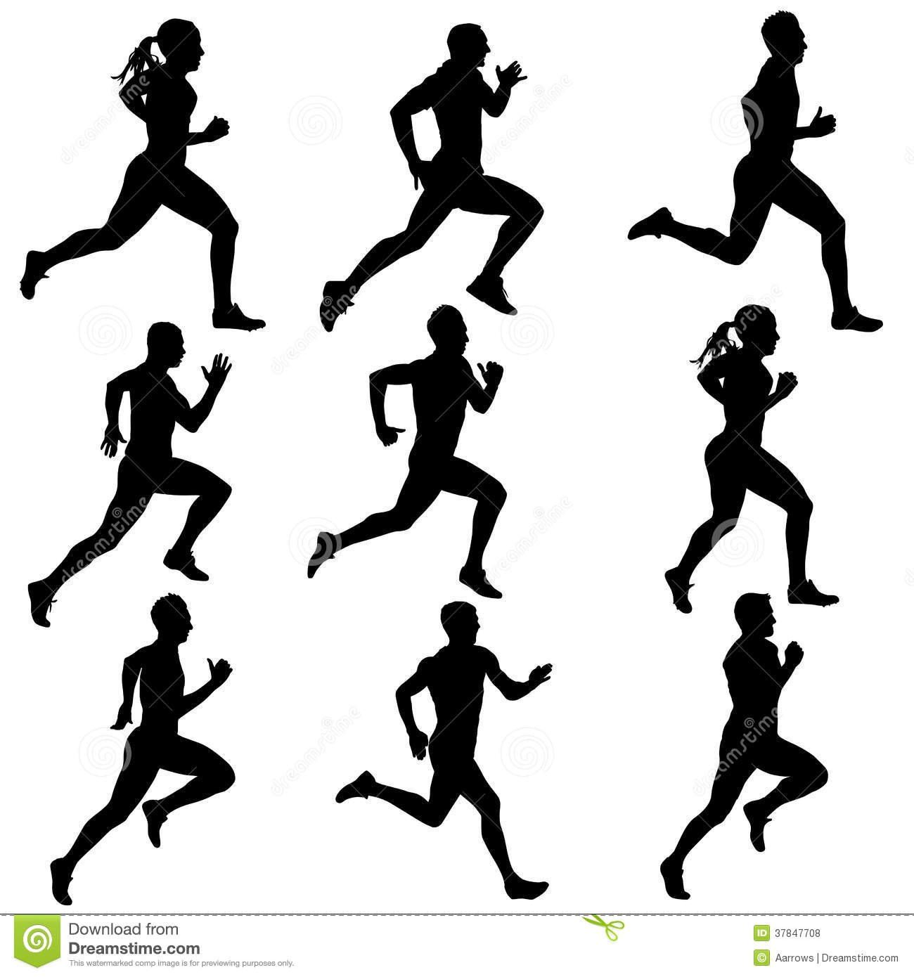 Running Silhouette Vector Free