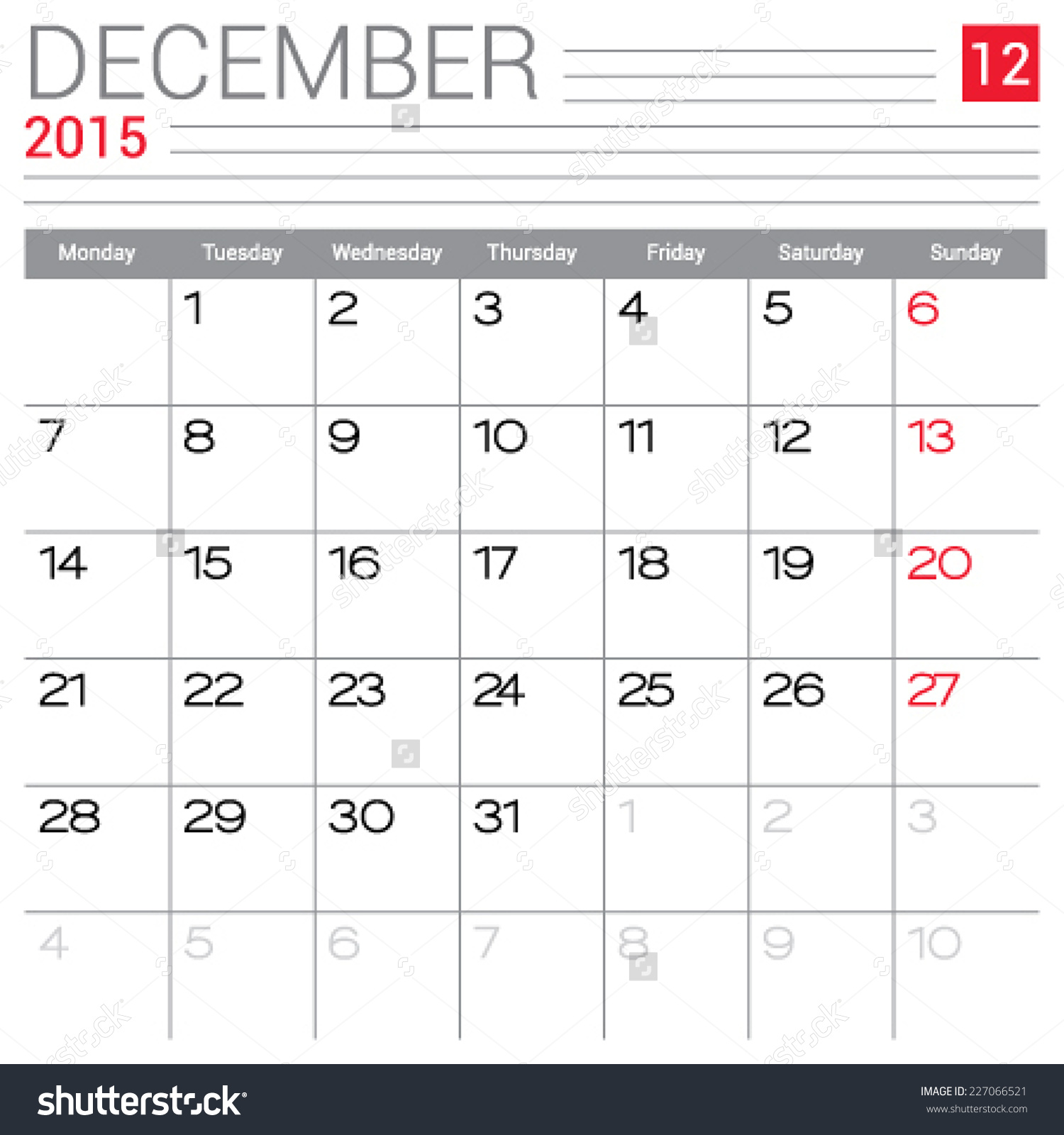 Simple Blank Calendar Template