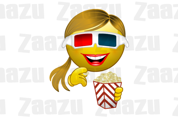 Smiley Eating Popcorn Emoticon