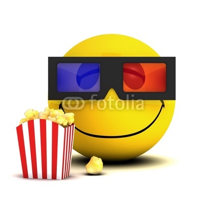 Smiley-Face Eating Popcorn Emoticon Smiley-Face Eating Popcorn Emoticon