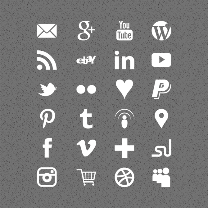 Social Media Icons White