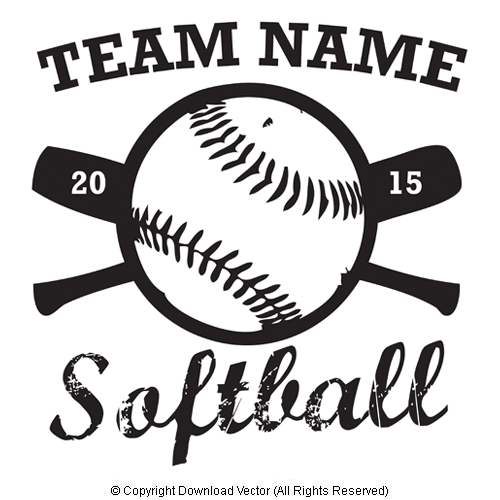 Softball Vector Clip Art