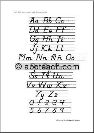 Spanish Alphabet Letters Fonts