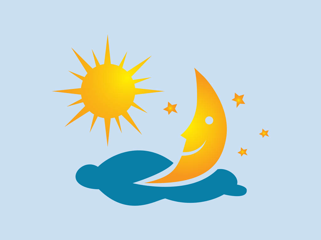 Sun and Moon Vector