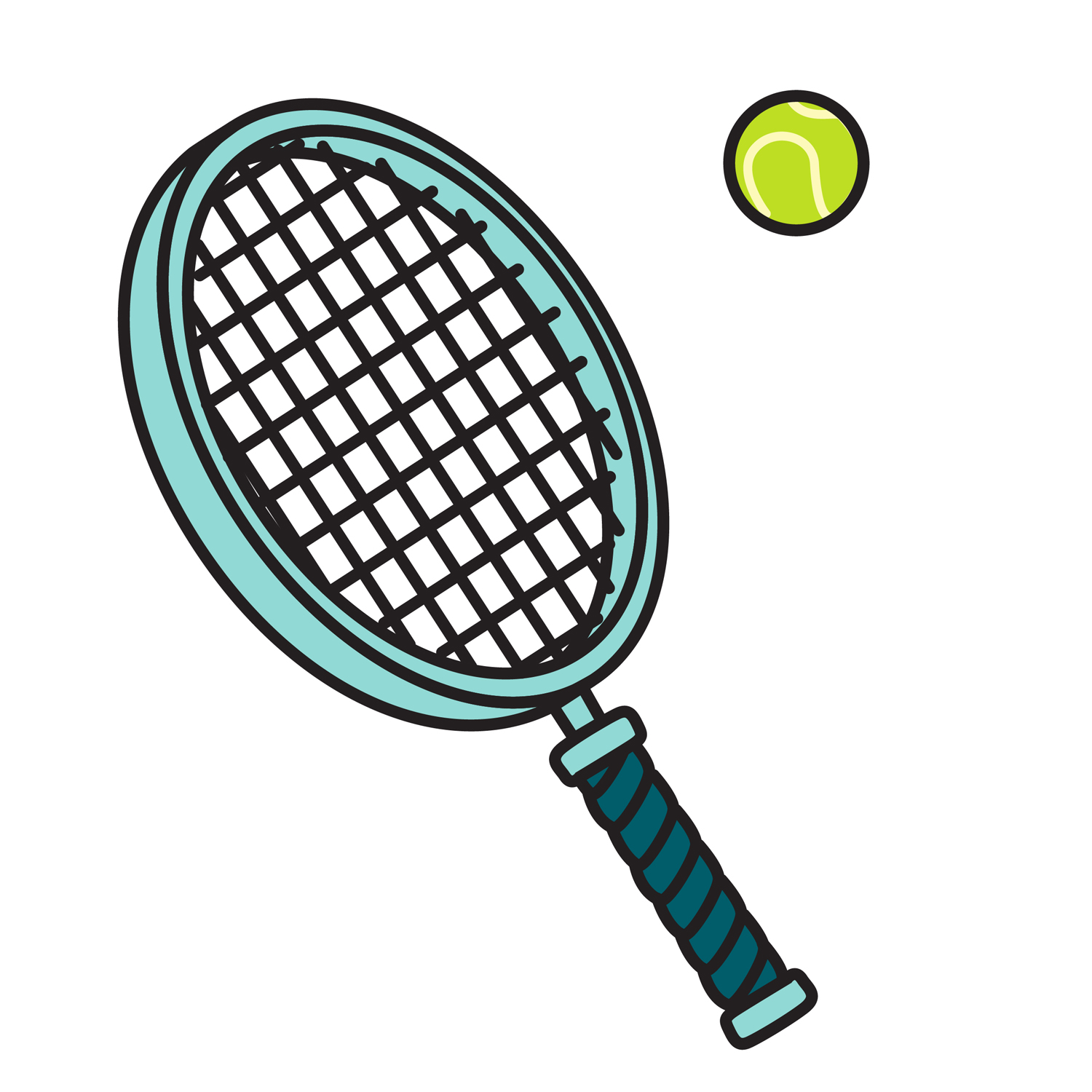 Tennis Racket and Ball Clip Art